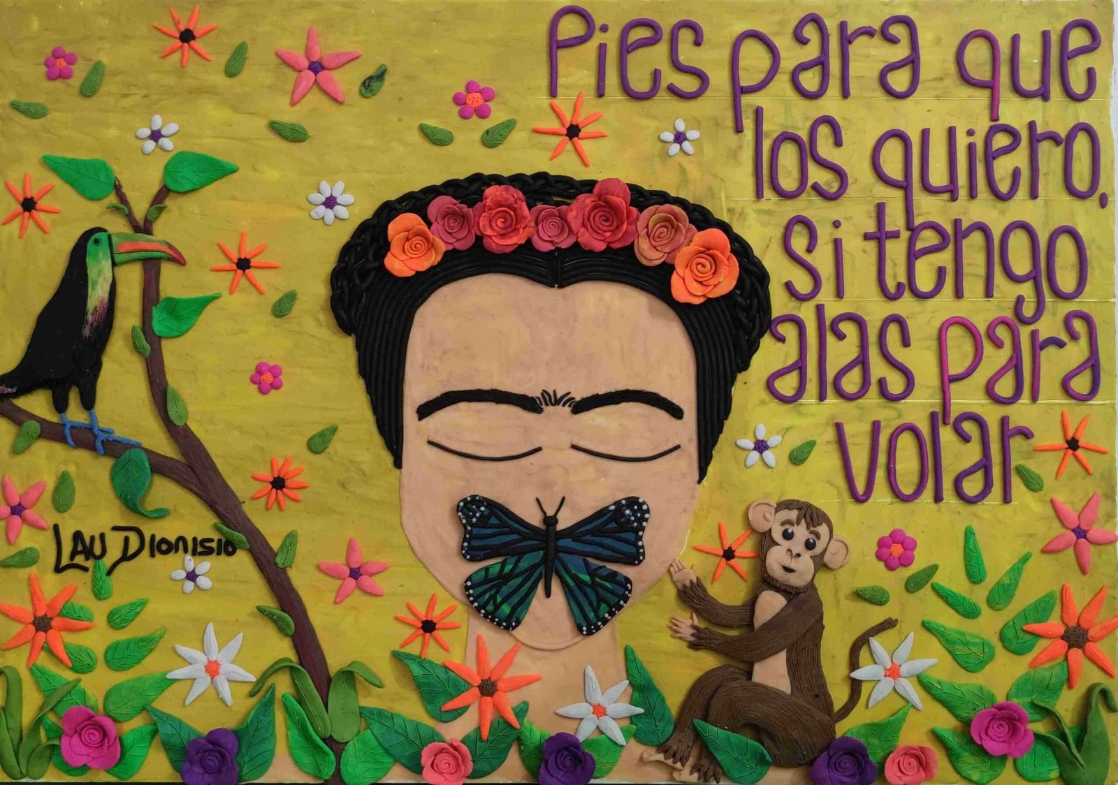 Retrato de Frida Kahlo en plastilina