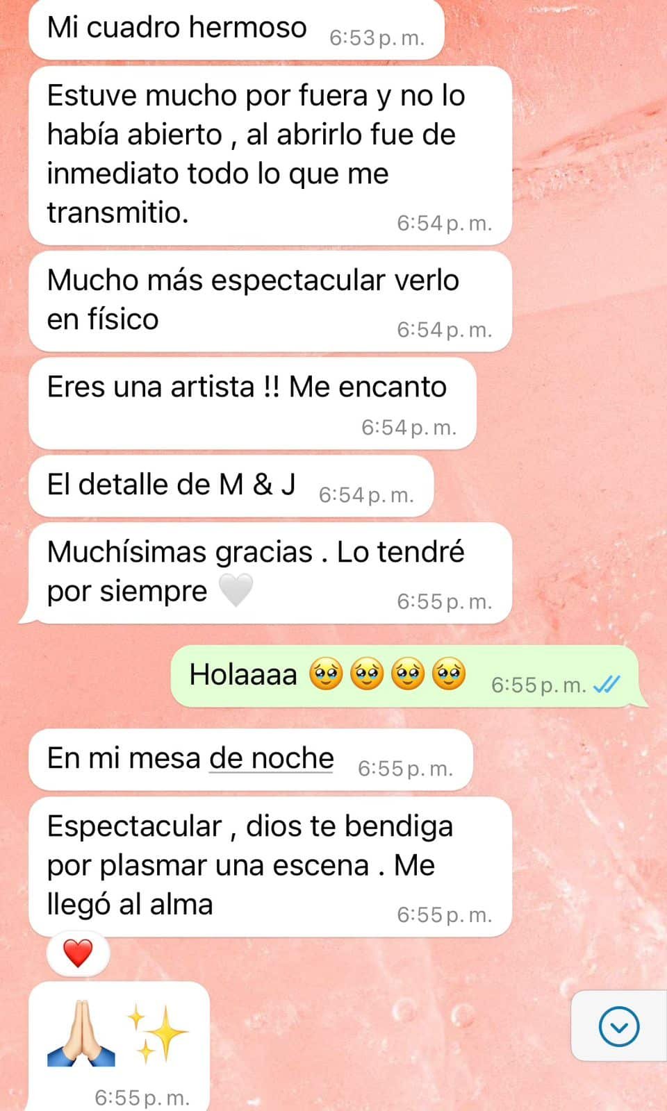 Captura real de WhatsApp: 'me llegó al alma'